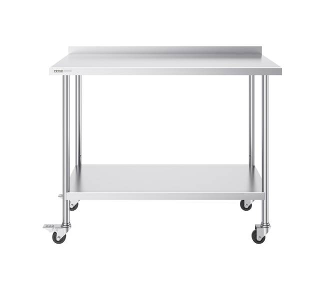 Nerūdijančio plieno darbo stalas su ratukais10