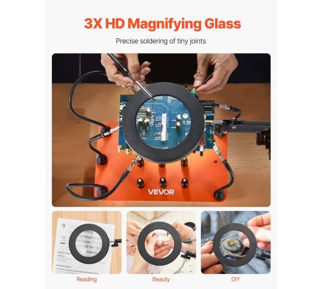 Magnetinė litavimo stotis su LED lempa ir 5 rankomis1