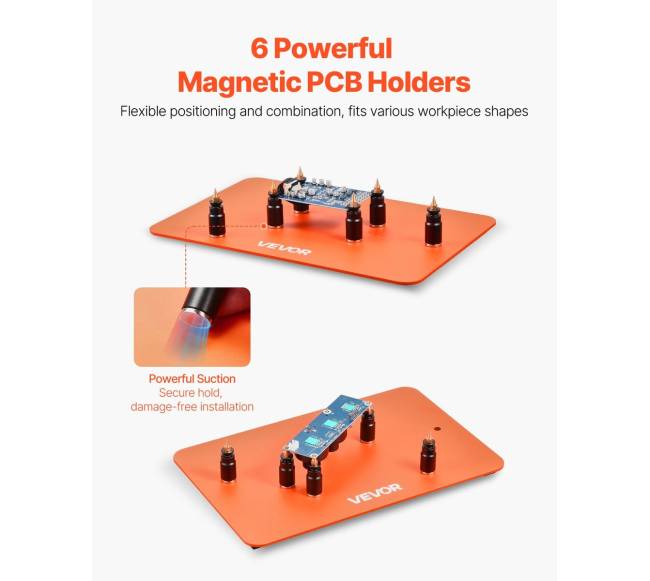 Magnetinė litavimo stotis su LED lempa ir 5 rankomis5