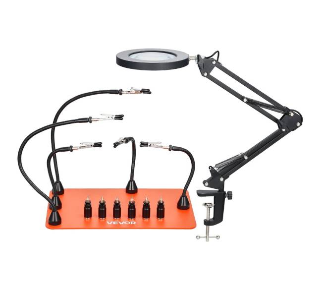 Magnetinė litavimo stotis su LED lempa ir 5 rankomis8