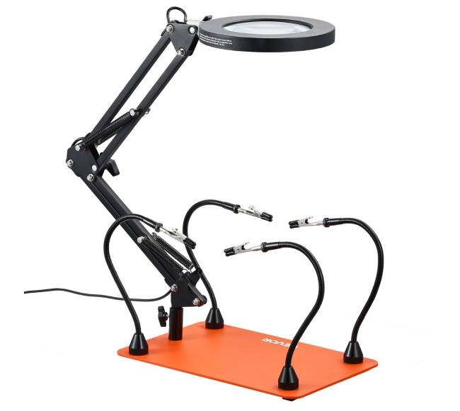 Magnetinė litavimo stotis su LED lempa ir 5 rankomis9