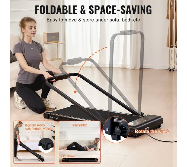 Bėgimo takelis po stalu su rankena3