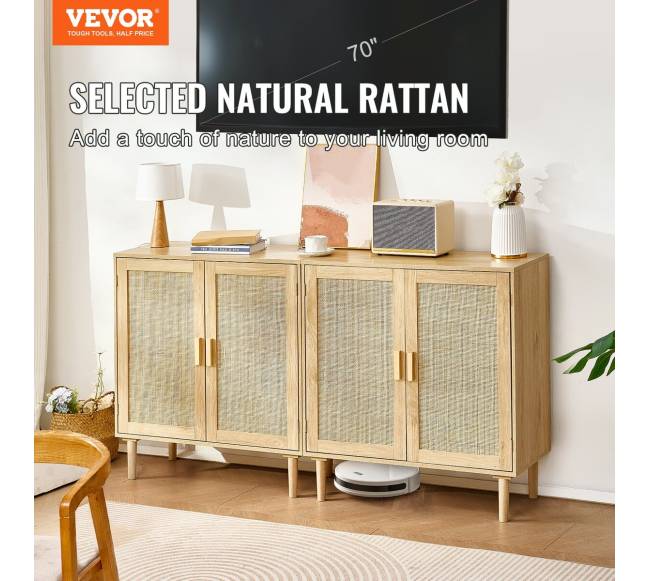 Rataninė spintelė su 4 magnetinėmis durimis1