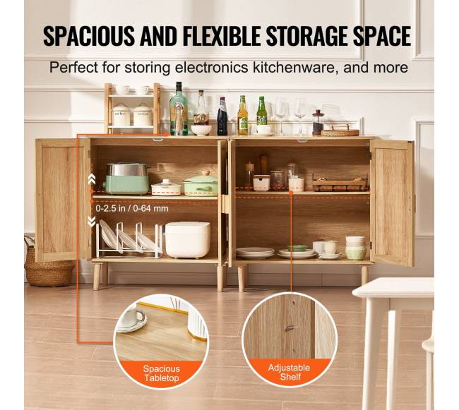 Rataninė spintelė su 4 magnetinėmis durimis3