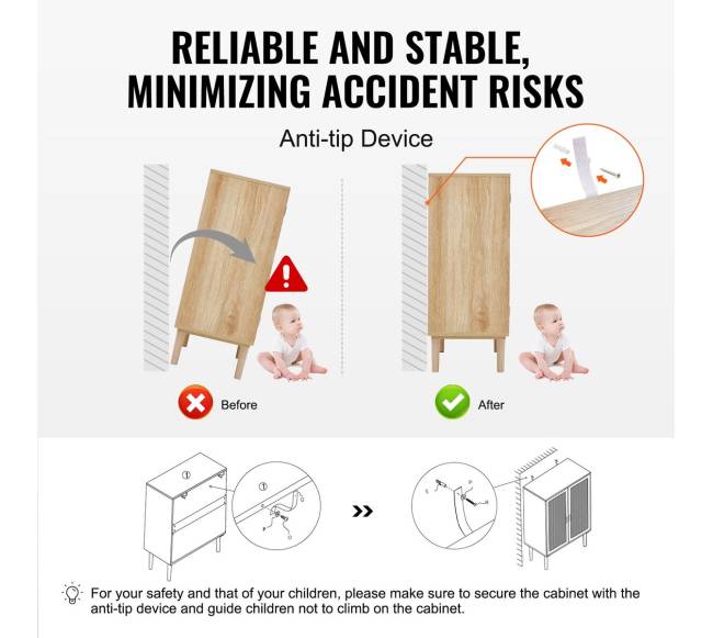 Rataninė spintelė su 4 magnetinėmis durimis4