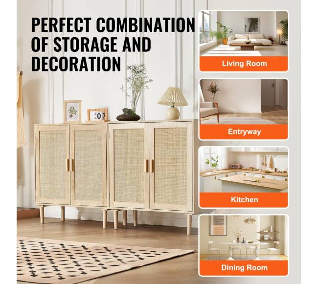 Rataninė spintelė su 4 magnetinėmis durimis5