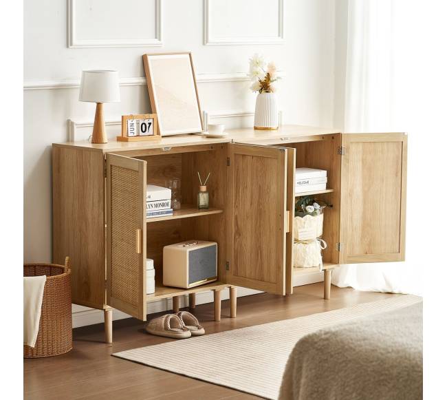 Rataninė spintelė su 4 magnetinėmis durimis7