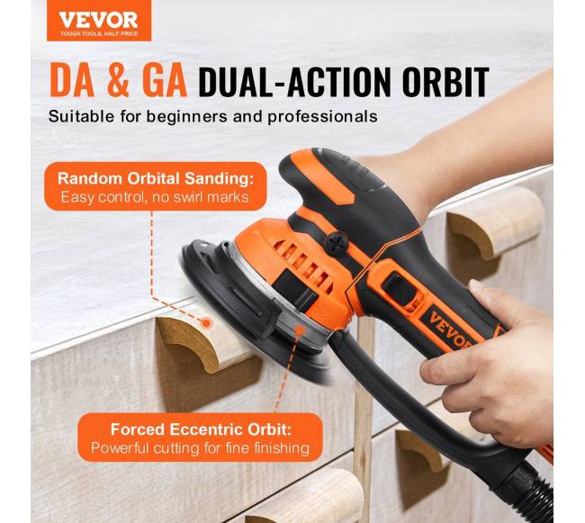 Ekscentrinis šlifuoklis 15 cm su 10 šlifavimo diskų1