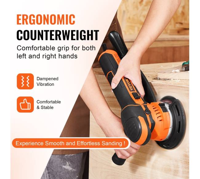 Ekscentrinis šlifuoklis 15 cm su 10 šlifavimo diskų4