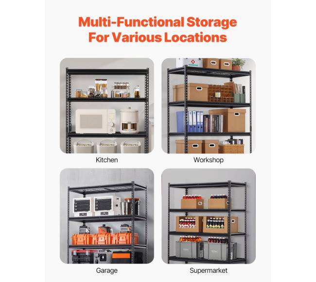 Reguliuojami garažo lentynos 5 pakopų5