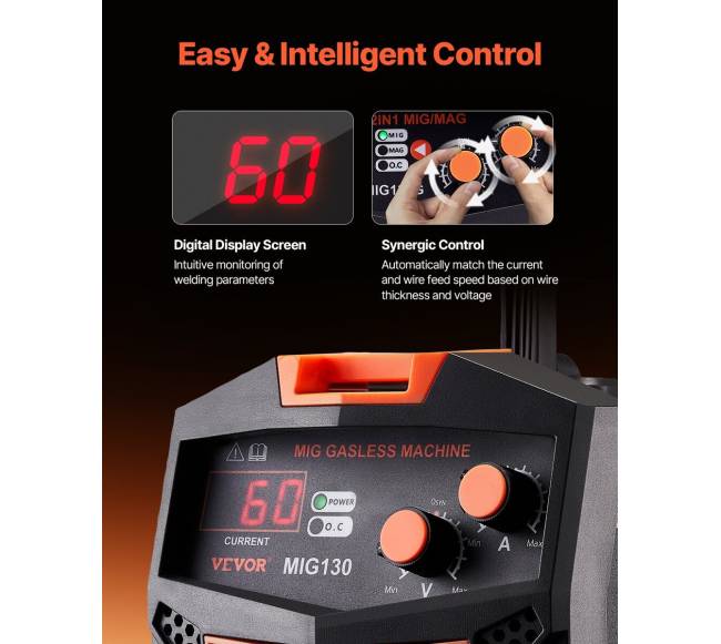 130 A be dujų MIG suvirinimo aparatas su IGBT3