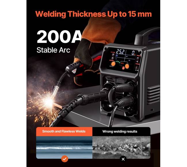 MIG suvirinimo aparatas 200A su integruotomis funkcijomis2