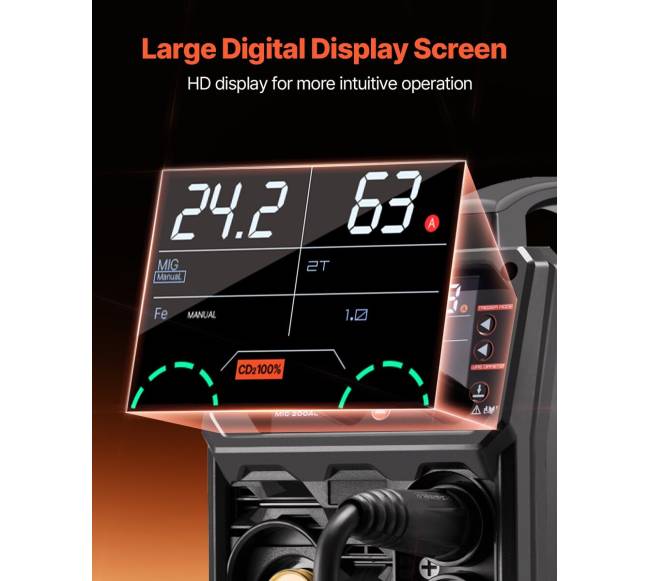 MIG suvirinimo aparatas 200A su integruotomis funkcijomis4