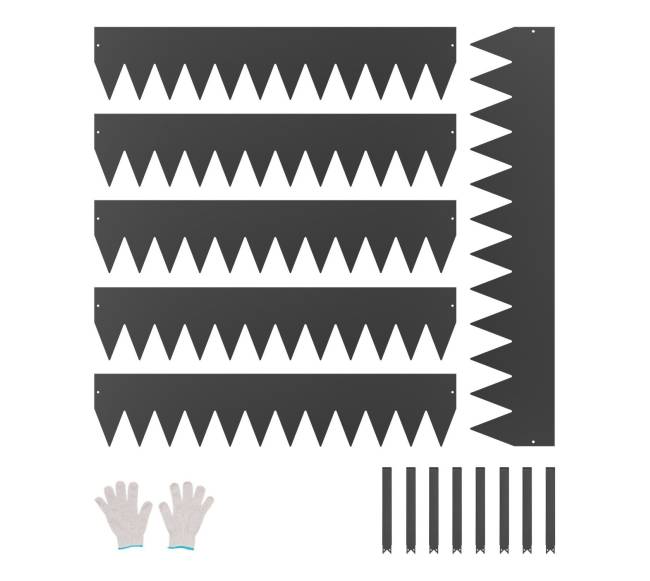 Plieninė kraštų tvora juoda 6 vnt. 1016 x 203 mm0