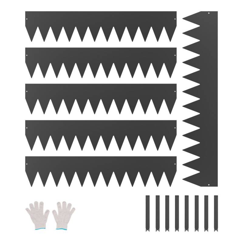 Plieninė kraštų tvora juoda 6 vnt. 1016 x 203 mm0