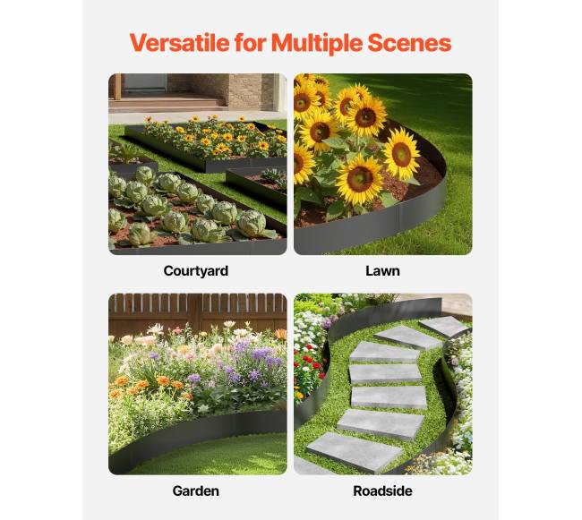 Plieninė kraštų tvora juoda 6 vnt. 1016 x 203 mm5