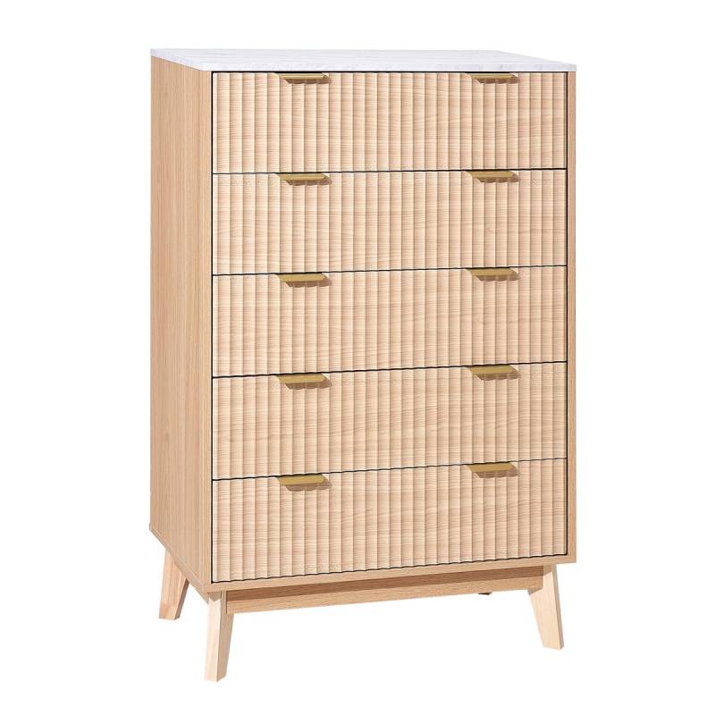 5 stalčių medinė komoda su priešaplampimu0