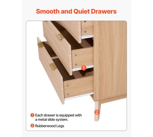 5 stalčių medinė komoda su priešaplampimu5