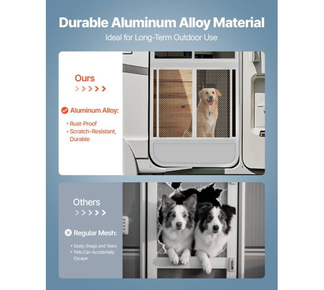 Baltos spalvos RV durų grotelės naminių gyvūnų apsaugai2