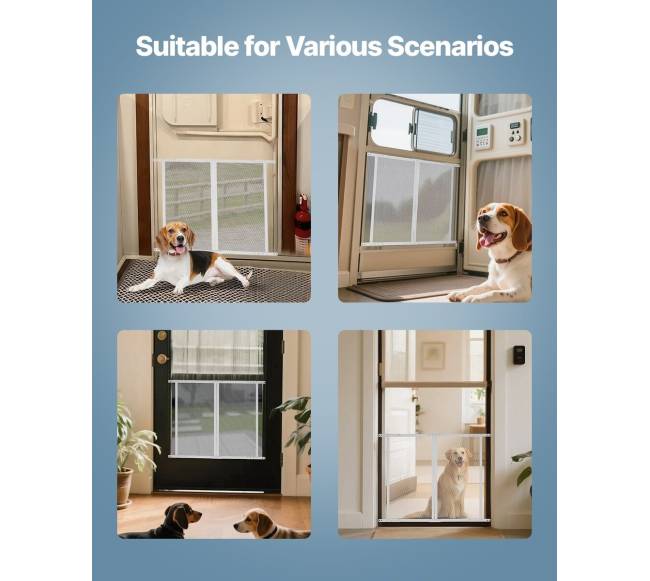 Baltos spalvos RV durų grotelės naminių gyvūnų apsaugai5