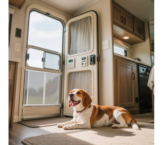 Baltos spalvos RV durų grotelės naminių gyvūnų apsaugai7