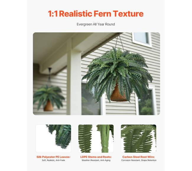 Dirbtinis Bostono papartis su 88 šakelėmis2