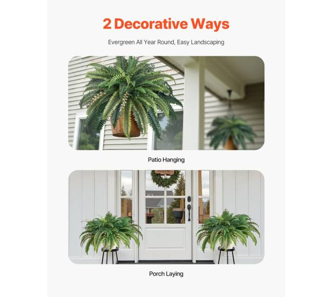 Dirbtinė Bostono papartis 80 šakų dekorui4