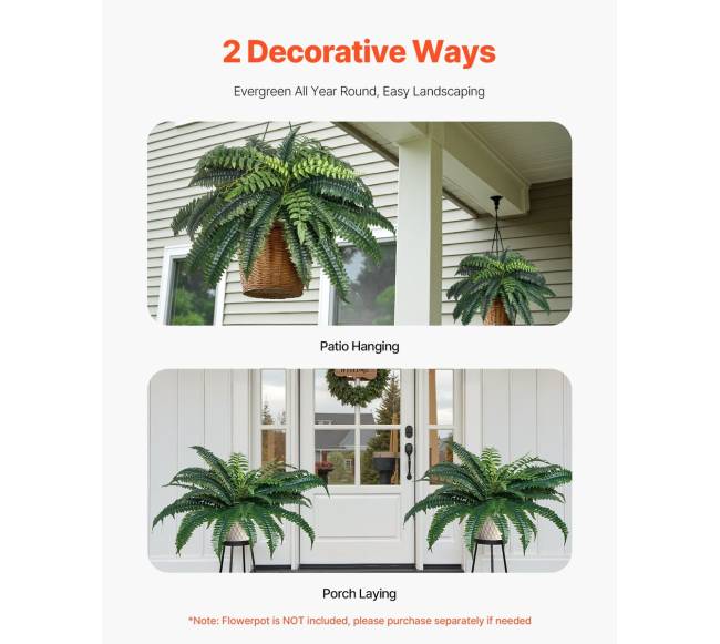 2 vnt. dirbtinių Bostono paparčių 35 šakos4