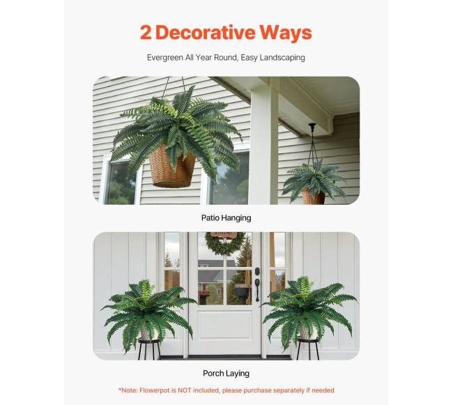 Dirbtiniai Bostono paparčiai 2 vnt.4