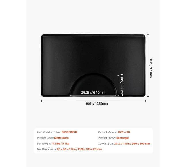 Stačiakampis kilimėlis plaukų stilistams 1525 x 915 mm6