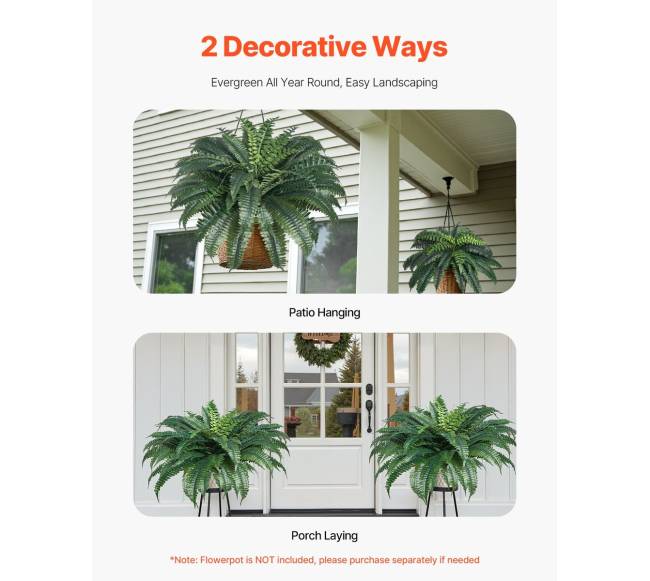 Dirbtinės Bostono papartys su 50 šakų rinkinys4