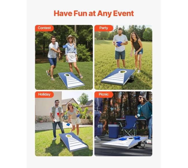 3x2 pėdų cornhole rinkinys su 8 maišeliais5