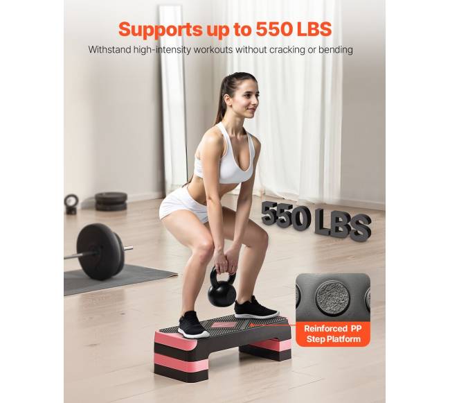 Aerobikos step platforma su 4 reguliuojamais aukščiais1