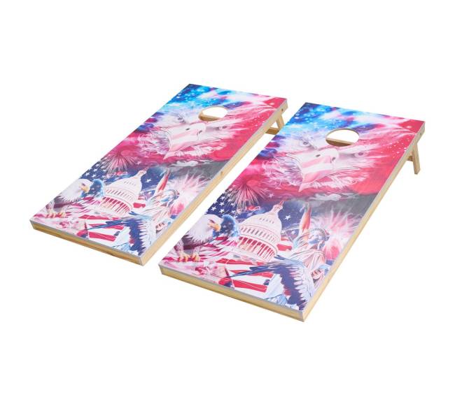 žaismingas 4x2 pėdų medinis lauko žaidimas su maišeliais0