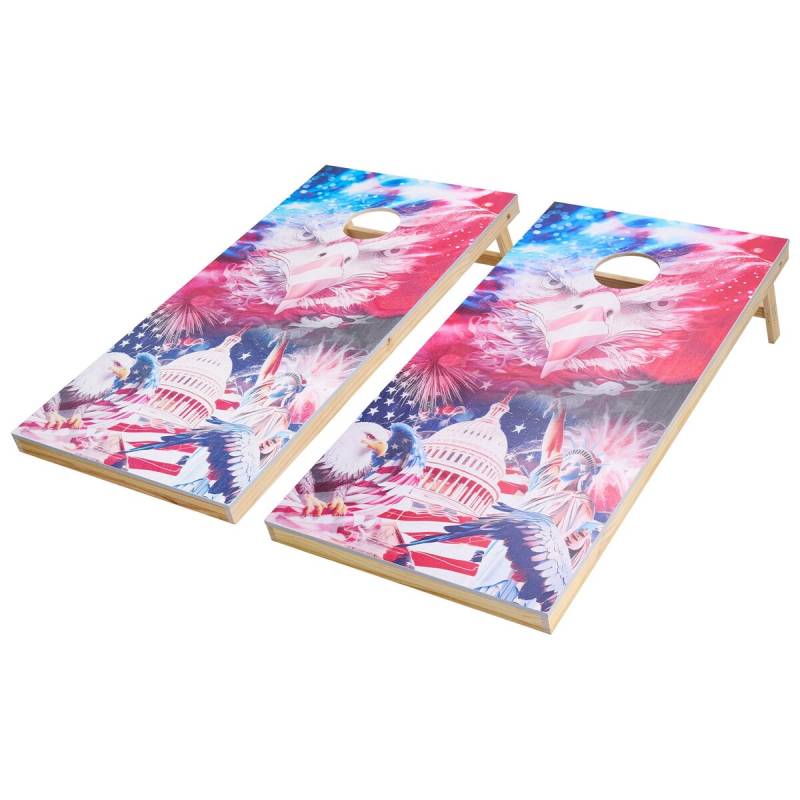 žaismingas 4x2 pėdų medinis lauko žaidimas su maišeliais0