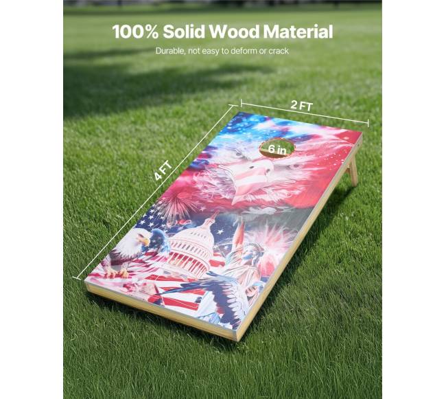 žaismingas 4x2 pėdų medinis lauko žaidimas su maišeliais1