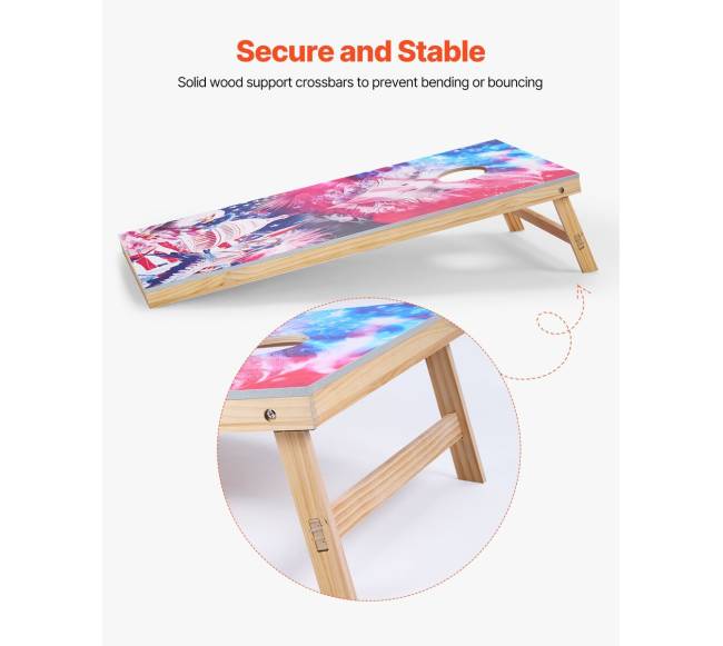 žaismingas 4x2 pėdų medinis lauko žaidimas su maišeliais2