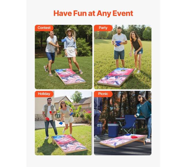 žaismingas 4x2 pėdų medinis lauko žaidimas su maišeliais5