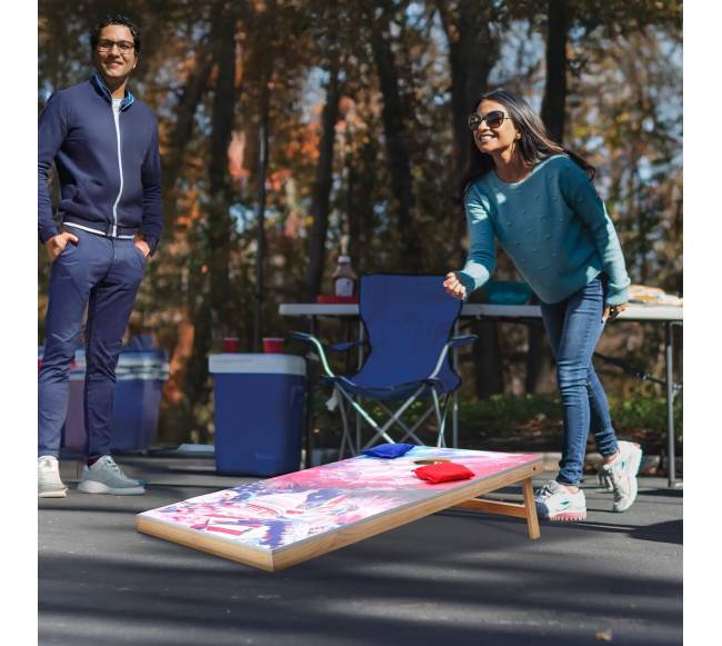 žaismingas 4x2 pėdų medinis lauko žaidimas su maišeliais7