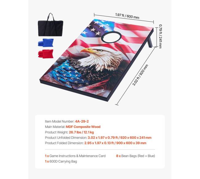 Nešiojamas kukurūzų metimo žaidimo rinkinys6