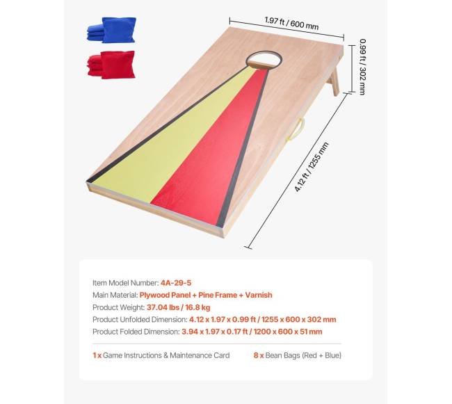 4x2 pėdų kukurūzų skylių žaidimo rinkinys6