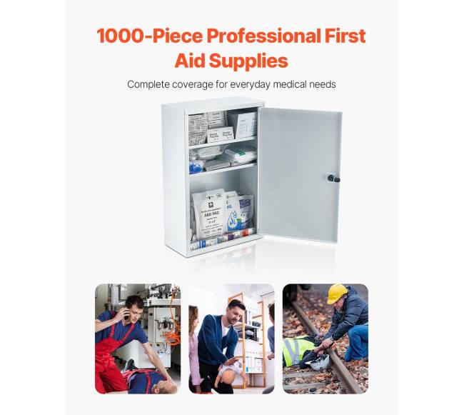 3 lentynų pirmosios pagalbos vaistinėlė su 1000 dalių1