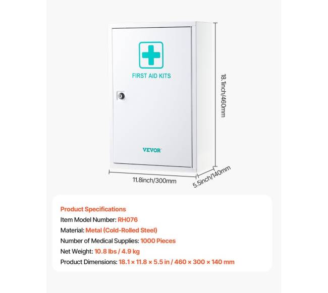 3 lentynų pirmosios pagalbos vaistinėlė su 1000 dalių6