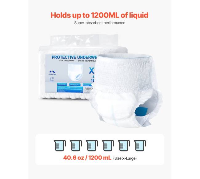 Suaugusiųjų šlapimo nelaikymo kelnaitės XL1