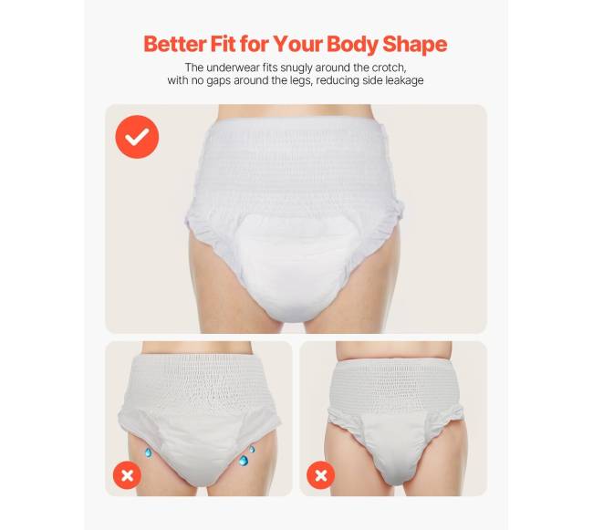 Suaugusiųjų šlapimo nelaikymo kelnaitės XL4