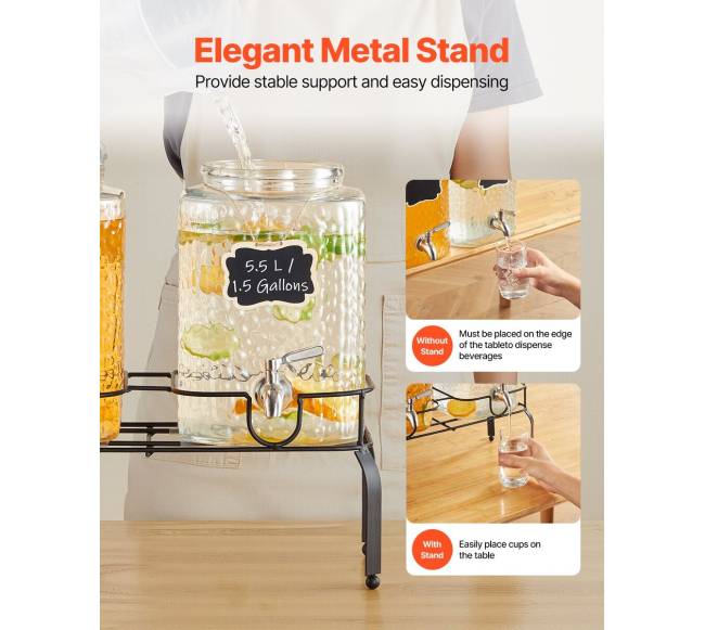 Gėrimų dalytuvas 5,5 l su stovu 2 vnt.4