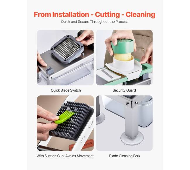 Universalus daržovių pjaustytuvas su 9 ašmenimis2