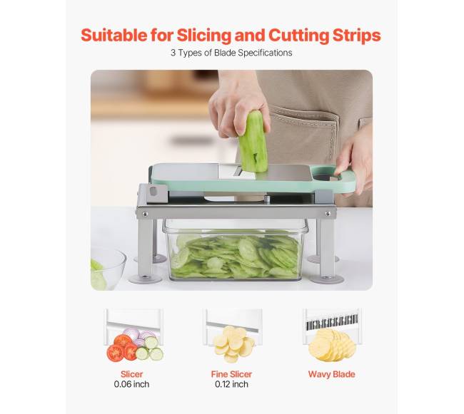 Universalus daržovių pjaustytuvas su 9 ašmenimis5