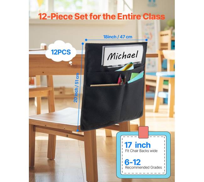 Kėdės kišenės klasei su vardų žymekliais1