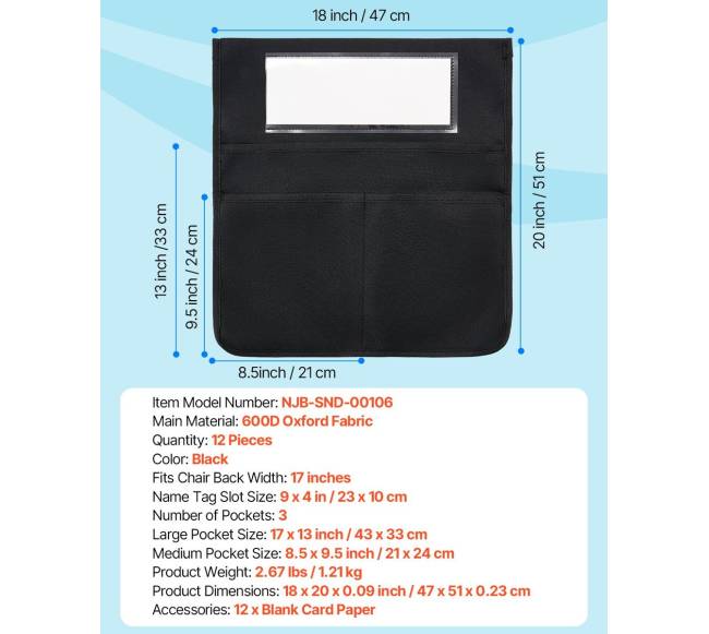 Kėdės kišenės klasei su vardų žymekliais6